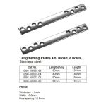 Lengthening Plates 4.5, Broad, 8 holes, Stainless Steel