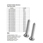 2.7mm Cortex Screws Stainless Steel
