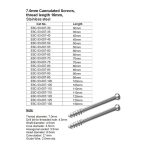 7.0mm Cannulated Screws, fully threaded 16mm Stainless Steel