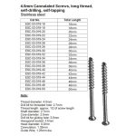 4.0mm Cannulated Screws, long thread self-drilling self-tapping, Stainless Steel