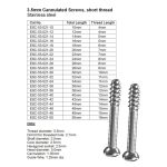3.5mm Cannulated Screws, Short threaded Stainless Steel