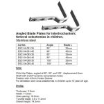Angled Blade Plates For Intertrochanteric femoral osteotomies in childern, Stainless Steel