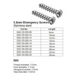 3.2mm Emergency Screws Stainless Steel