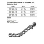 Condylar Prostheses for mandible 2.7 Stainless Steel