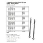 6.5mm Cancellous Bone Screws threaded length 16mm Stainless Steel