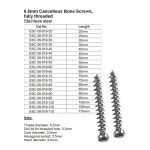 6.5mm Cancellous Bone Screws, fully threaded Stainless Steel